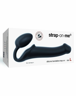 Безремневой страпон Strap-On-Me Black L, полностью регулируемый, диаметр 3,7см, фото №4