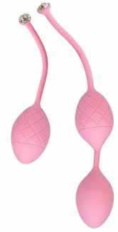 Роскошные вагинальные шарики PILLOW TALK - Frisky Pink с кристаллом, диаметр 3,2см, вес 49-75гр, фото №2