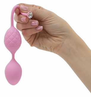 Роскошные вагинальные шарики PILLOW TALK - Frisky Pink с кристаллом, диаметр 3,2см, вес 49-75гр, фото №3