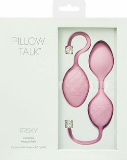 Роскошные вагинальные шарики PILLOW TALK - Frisky Pink с кристаллом, диаметр 3,2см, вес 49-75гр, фото №10