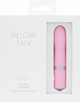 Роскошный вибратор PILLOW TALK - Flirty Pink с кристаллом Сваровски, гибкая головка, фото №9