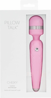 Роскошный вибромассажер PILLOW TALK - Cheeky Pink с кристаллом Swarovsky, плавное повышение мощности, photo number 9