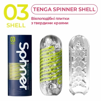 Мастурбатор Tenga Spinner 03 Shell с упругой стимулирующей спиралью внутри, numer zdjęcia 5