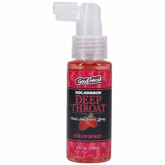 Спрей для минета Doc Johnson GoodHead DeepThroat Spray – Sweet Strawberry 59 мл для глубокого минета, фото №2