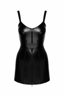 Платье Noir Handmade F320 Starlet wetlook minidress with ring belt - L, numer zdjęcia 8