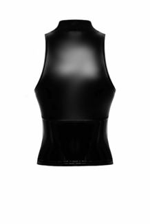 Топ Noir Handmade F324 Glam wetlook top with vinyl corset - XXL, фото №6