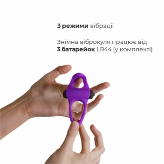 Эрекционное виброкольцо Adrien Lastic Lingus MAX Violet с язычком для стимуляции клитора, фото №4