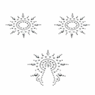 Пэстис из кристаллов Petits Joujoux Gloria set of 3 - Silver, украшение на грудь и вульву, numer zdjęcia 2