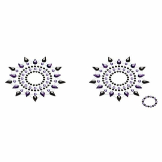 Пэстис из кристаллов Petits Joujoux Gloria set of 2 - Black/Purple, украшение на грудь, photo number 2