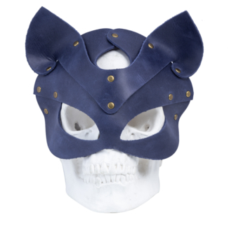 Премиум маска кошечки LOVECRAFT, натуральная кожа, голубая, подарочная упаковка, фото №5