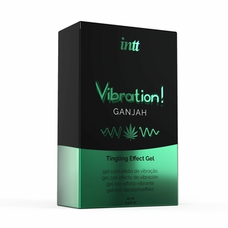 Жидкий вибратор Intt Vibration Ganjah (15 мл), густой гель, необычный вкус, действует до 30 минут, photo number 4