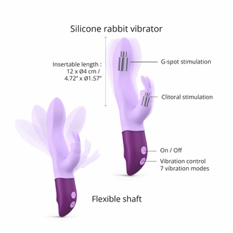 Вибратор-кролик Love To Love Hello Rabbit Violet с гибким стволом и стимуляцией точки G, 2 мотора, фото №5