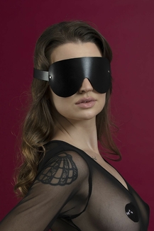 Маска на глаза Feral Feelings - Blindfold Mask, натуральная кожа, черная, фото №2