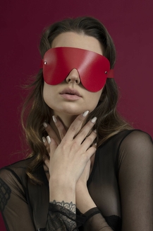 Маска на глаза Feral Feelings - Blindfold Mask, натуральная кожа, красная, фото №2