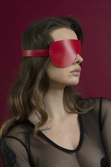 Маска на глаза Feral Feelings - Blindfold Mask, натуральная кожа, красная, фото №3