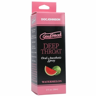 Спрей для минета Doc Johnson GoodHead DeepThroat Spray – Watermelon 59 мл для глубокого минета, фото №4