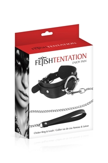 Ошейник с большим кольцом и с поводком Fetish Tentation Ring and Leash, фото №2