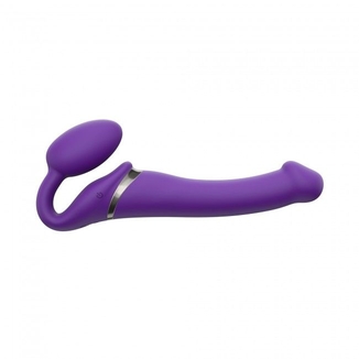 Безремневой страпон с вибрацией Strap-On-Me Vibrating Violet M диаметр 3,3см, пульт ДУ, регулируемый, фото №7