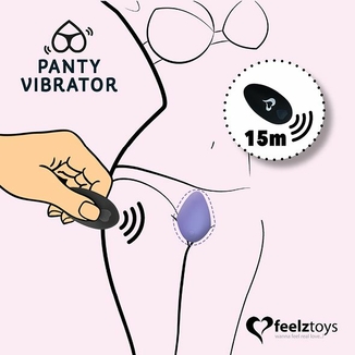 Вибратор в трусики FeelzToys Panty Vibrator Pink с пультом ДУ, 6 режимов работы, сумочка-чехол, numer zdjęcia 3