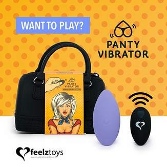 Вибратор в трусики FeelzToys Panty Vibrator Purple с пультом ДУ, 6 режимов работы, сумочка-чехол, фото №2