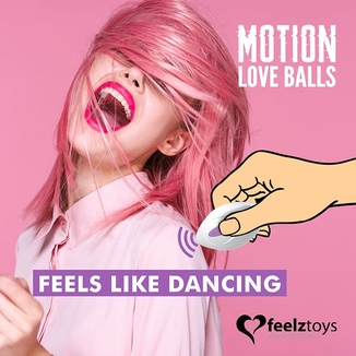 Вагинальные шарики с массажем и вибрацией FeelzToys Motion Love Balls Jivy с пультом ДУ, 7 режимов, photo number 5