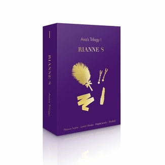 Романтический подарочный набор RIANNE S Ana's Trilogy Set I: помада-вибратор, зажимы, повязка, фото №3