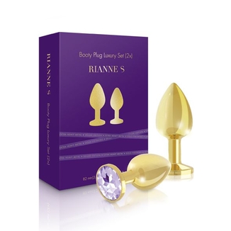 Набор металлических анальных пробок с кристаллом RIANNE S - Booty Plug Luxury Set, диаметр 3 и 3,5см, numer zdjęcia 2