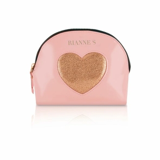 Романтический набор Rianne S: Kit d'Amour: вибропуля, перышко, маска, чехол-косметичка Pink/Gold, фото №3