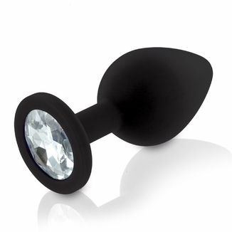 Набор анальных пробок с кристаллом Rianne S: Booty Plug Set Black, диаметр 2,7см, 3,5см, 4,1см, фото №8