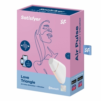 Вакуумный клиторальный стимулятор Satisfyer Love Triangle White с управлением через интернет, numer zdjęcia 8