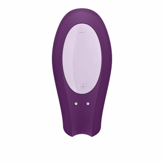 Смарт-вибратор для пар Satisfyer Double Joy Violet с широким клиторальным стимулятором, numer zdjęcia 4