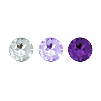 Набор анальных пробок с кристаллом Rianne S: Booty Plug Set Purple, диаметр 2,7см, 3,5см, 4,1см, фото №9