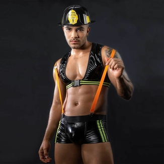 Мужской эротический костюм пожарного JSY 9108 One Size (мятая упаковка!!!), фото №6