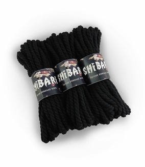 Хлопковая веревка для Шибари Feral Feelings Shibari Rope, 8 м черная, numer zdjęcia 3