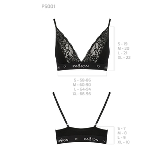 Эластичный топ с кружевом Passion PS001 TOP S, black, фото №7