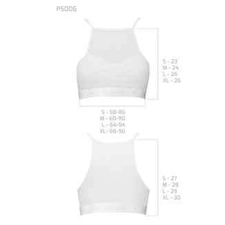 Спортивный топ с прозрачной вставкой Passion PS006 TOP XL, white, numer zdjęcia 6