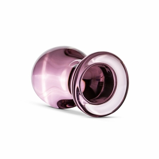 Розовая анальная пробка из стекла Gildo Pink Glass Buttplug No. 27, фото №3