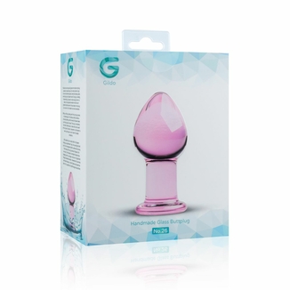 Розовая анальная пробка из стекла Gildo Pink Glass Buttplug No. 27, numer zdjęcia 5