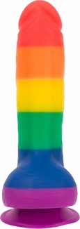 Радужный фаллоимитатор ADDICTION - JUSTIN - 8" - RAINBOW, 20,3 см, силикон, фото №3
