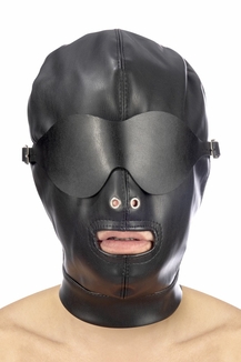 Капюшон для БДСМ со съемной маской Fetish Tentation BDSM hood in leatherette with removable mask, numer zdjęcia 2