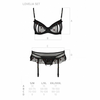 Сексуальный комплект с поясом для чулок Passion LOVELIA SET L/XL, black, numer zdjęcia 8