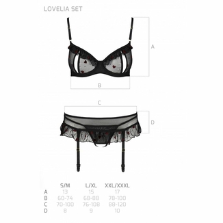 Сексуальный комплект с поясом для чулок Passion LOVELIA SET S/M, black, фото №8