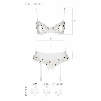 Сексуальный комплект с поясом для чулок Passion LOVELIA SET L/XL, white, numer zdjęcia 8