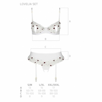 Сексуальный комплект с поясом для чулок Passion LOVELIA SET S/M, white, фото №8