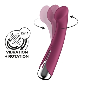 Вибратор с ротацией Satisfyer Spinning G-Spot 1 Red, плоская площадка для стимуляции точки G, фото №2