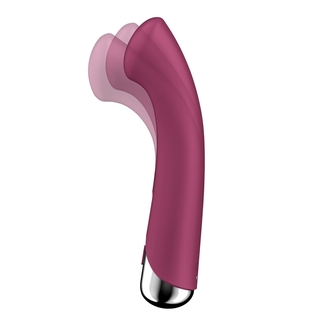 Вибратор с ротацией Satisfyer Spinning G-Spot 1 Red, плоская площадка для стимуляции точки G, numer zdjęcia 3