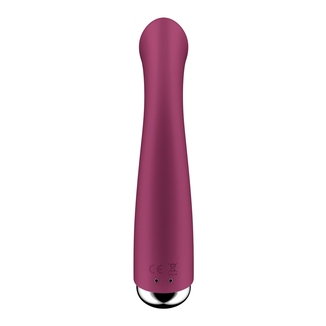 Вибратор с ротацией Satisfyer Spinning G-Spot 1 Red, плоская площадка для стимуляции точки G, numer zdjęcia 5