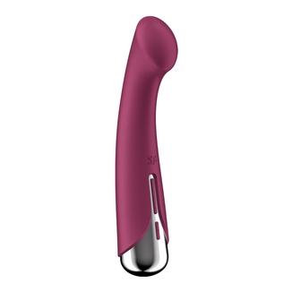 Вибратор с ротацией Satisfyer Spinning G-Spot 1 Red, плоская площадка для стимуляции точки G, numer zdjęcia 6