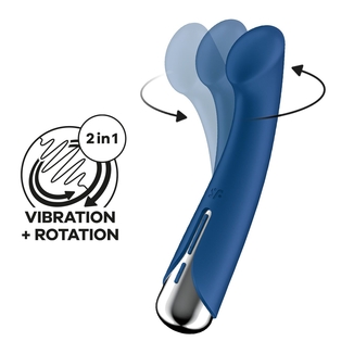 Вибратор с ротацией Satisfyer Spinning G-Spot 1 Blue, плоская площадка для стимуляции точки G, фото №2