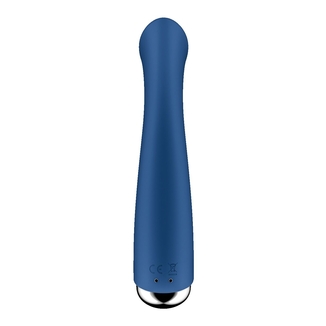 Вибратор с ротацией Satisfyer Spinning G-Spot 1 Blue, плоская площадка для стимуляции точки G, numer zdjęcia 5